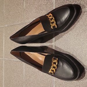 Black leather shoes